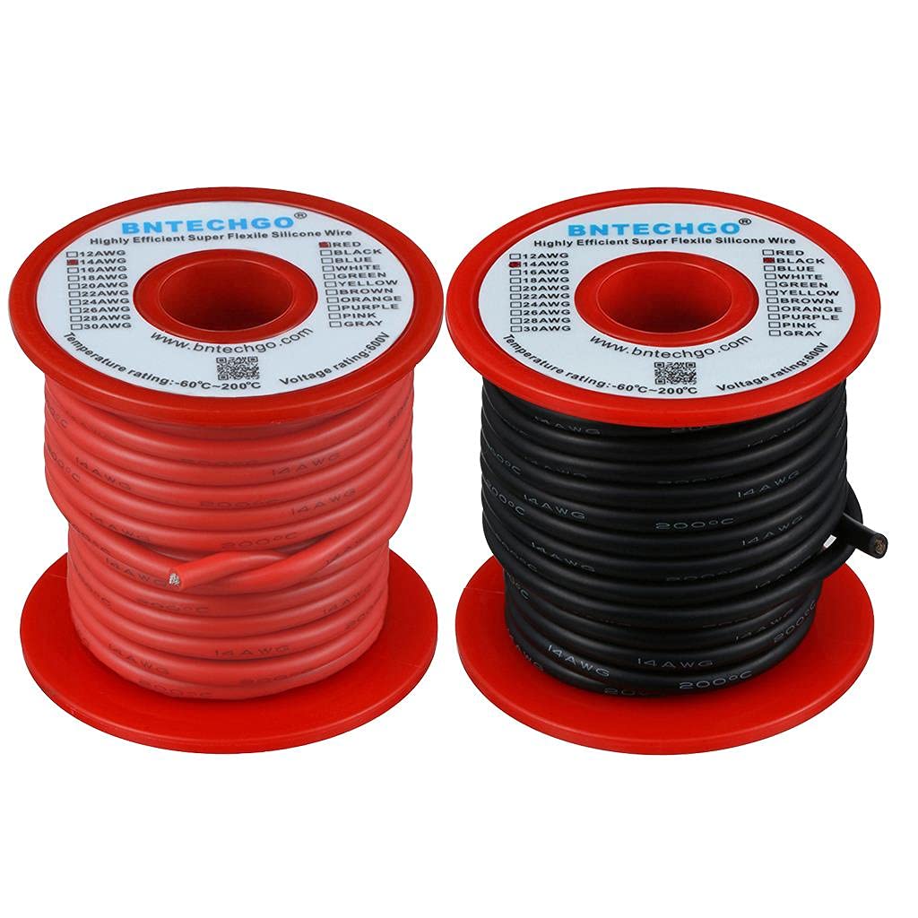 14 Gauge Silicone Wire Spool Red and Black 40ft Each for Versatile Use