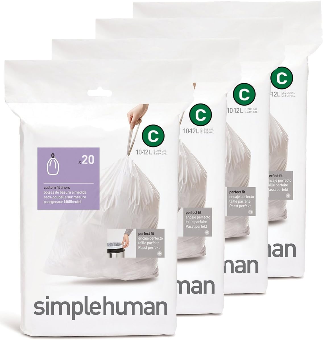 Custom Fit Trash Can Liners for Simplehuman 10 Liters C
