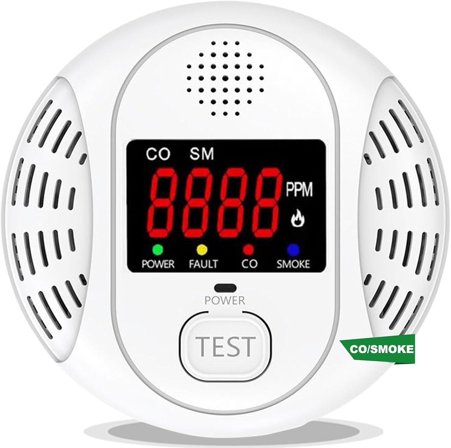 Carbon Monoxide and Smoke Detector with LCD Display for Safety