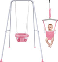 2 in 1 Baby Jumper with Swing - Foldable Toddler Swing for Home