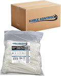 Kable Kontrol 11 in Cable Zip Ties Natural White - Bulk 8,000 Pack