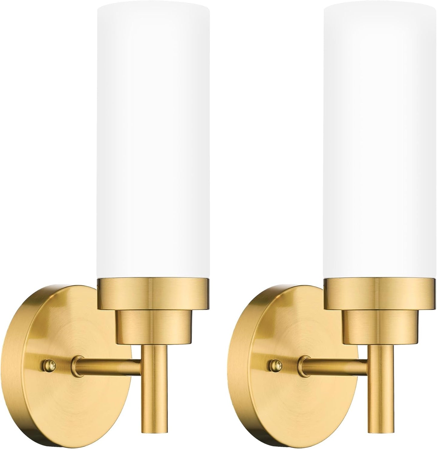 Modern Brushed Gold Bathroom Wall Sconces Set of 2 for Any Room