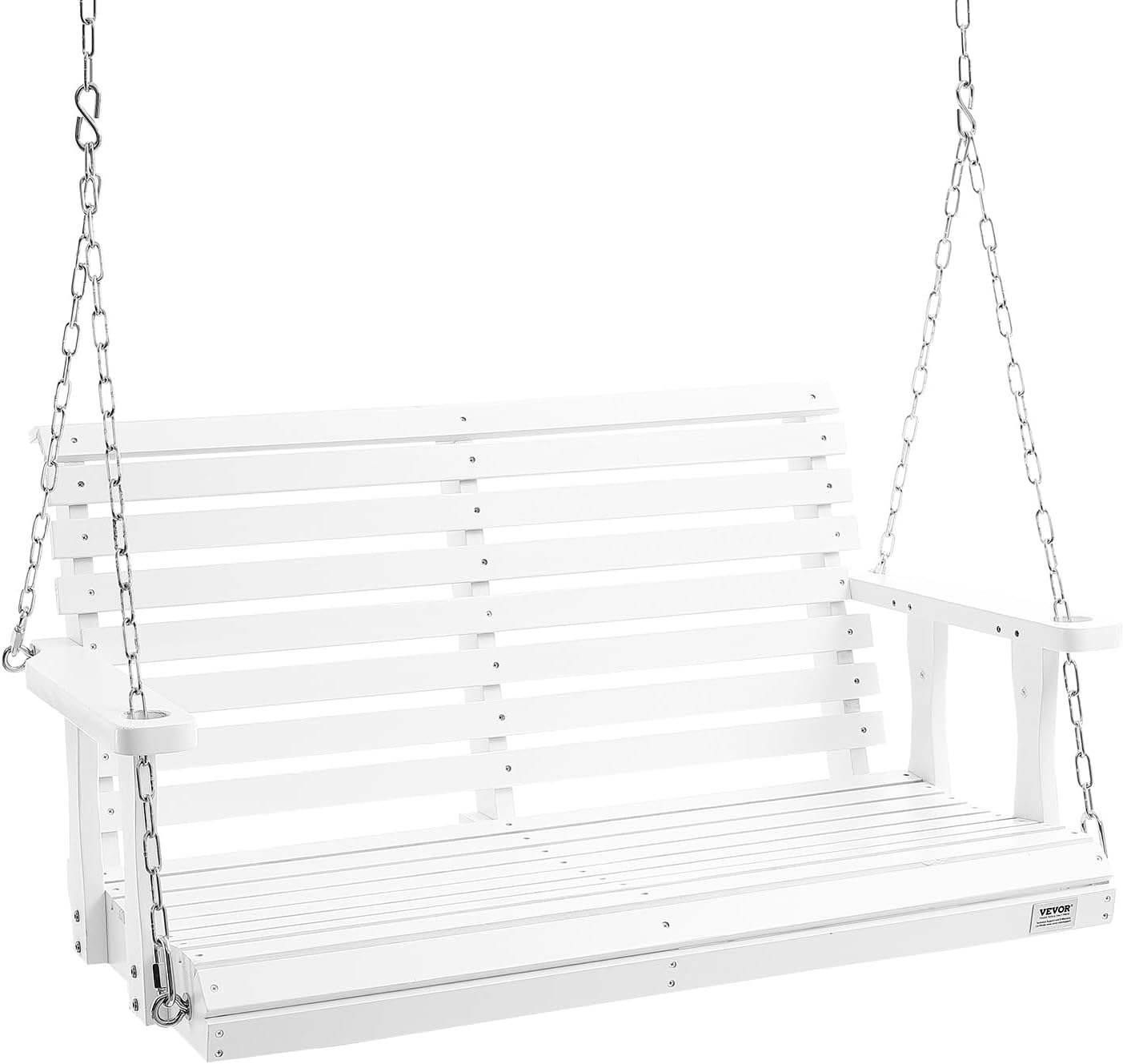 VEVOR Wooden Porch Swing 4 ft for Courtyard & Garden Relaxation