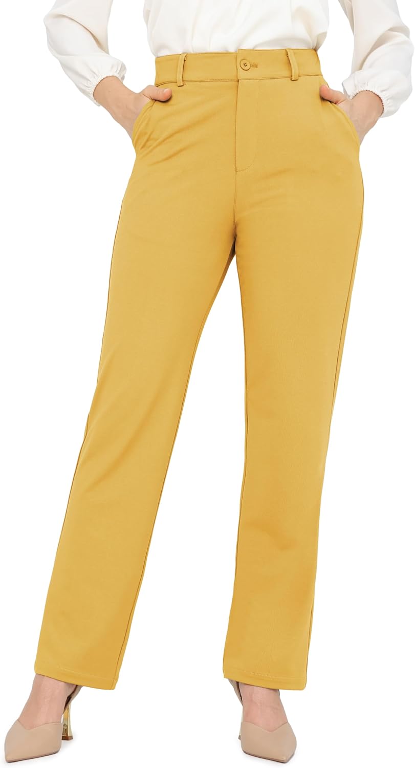 Bamans Dress Pants for Women - Tummy Control Office Trousers