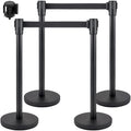 VEVOR Crowd Control Stanchion Set of 4 - Heavy Duty Retractable Belt