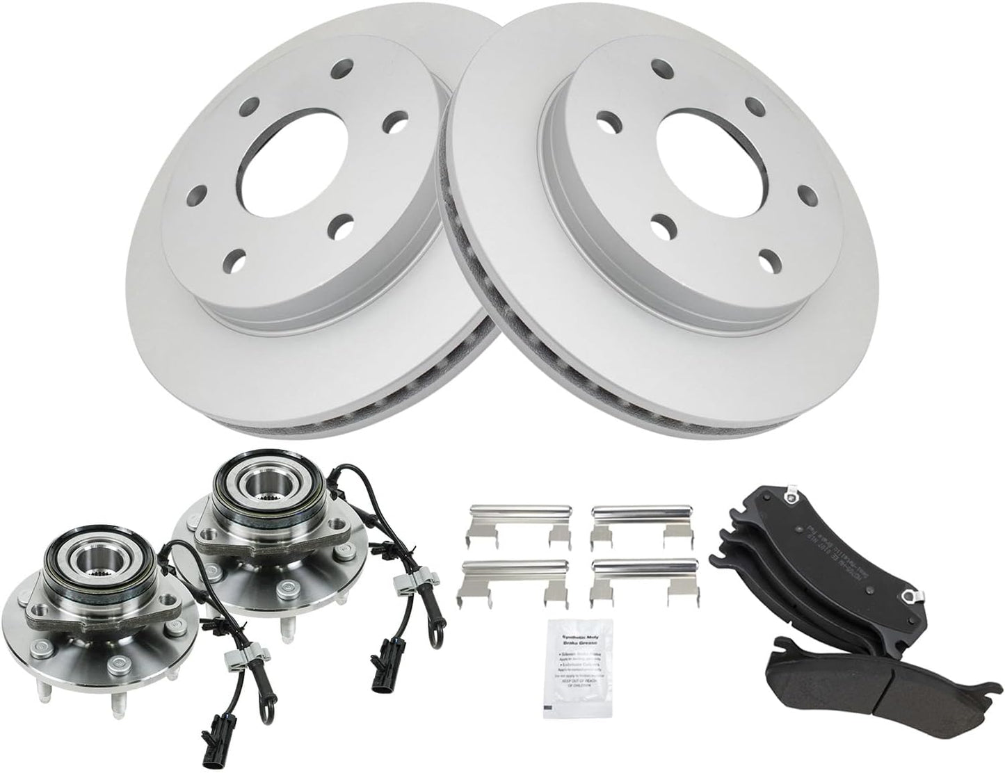 TRQ Front Brake Pad & Rotor Kit for Cadillac and Chevrolet Vehicles