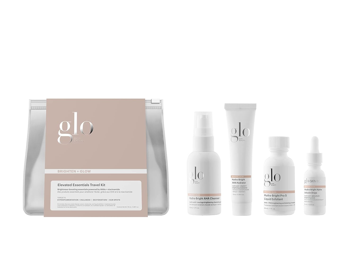 Glo Skin Beauty Brighten + Glow Travel Set for Radiant Skin