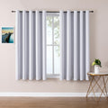 Blackout Curtains 70 in Wide 2 Panels Set (Greyish White) - Room