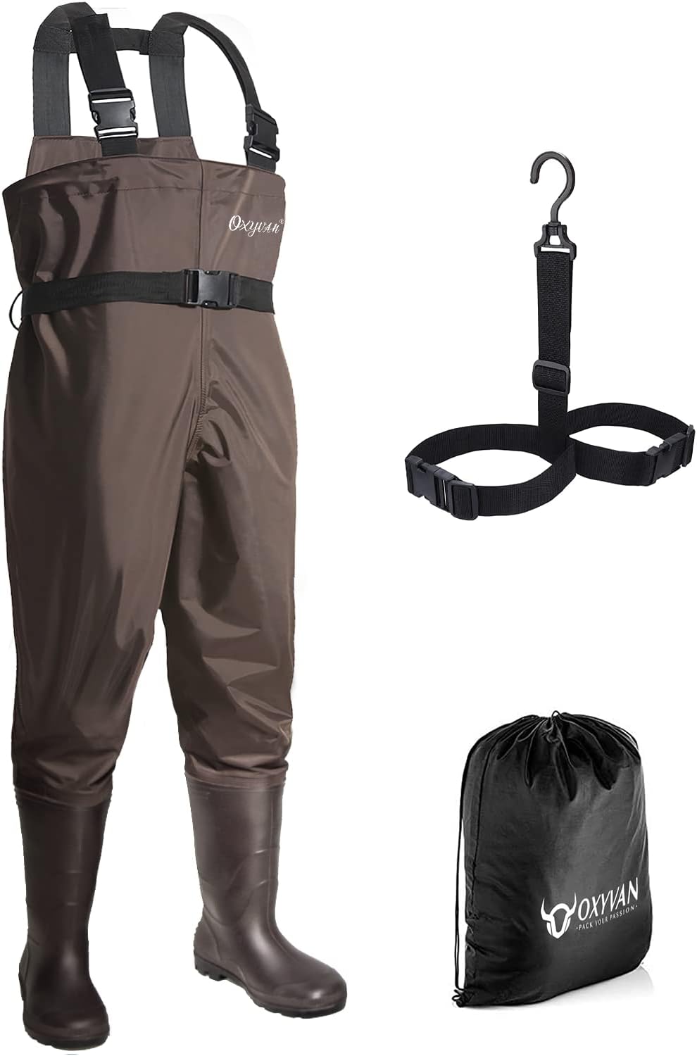 OXYVAN Chest Waders with Boots for Men & Women - Durable & Lightweight