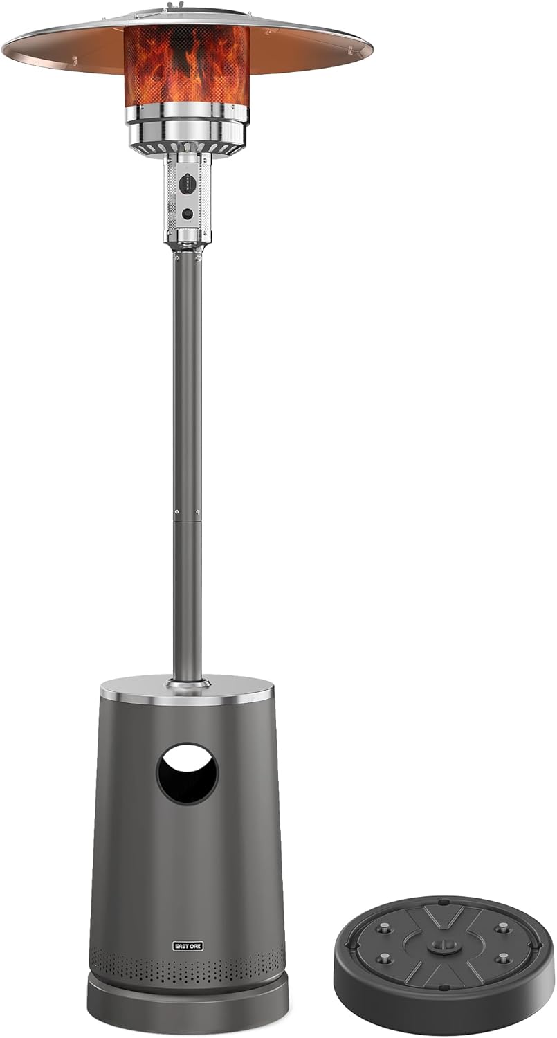 EAST OAK 50,000 BTU Patio Heater with Table Design and Wheels