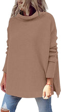 LILLUSORY Women's Mock Turtleneck Sweater Tunic - Cozy Everyday Layer