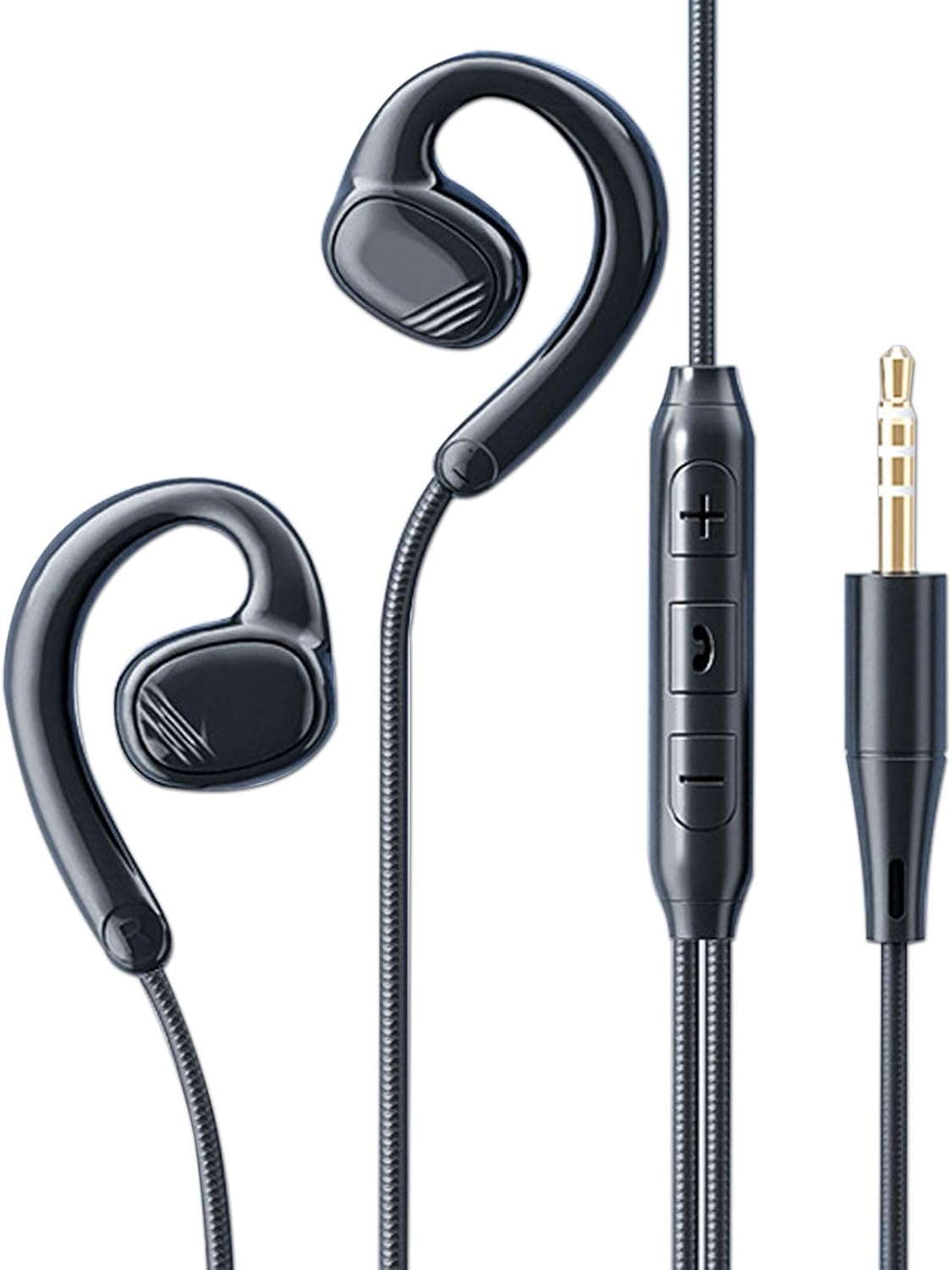 JINSERTA Open Ear Earbuds w/ Mic & Volume Control
