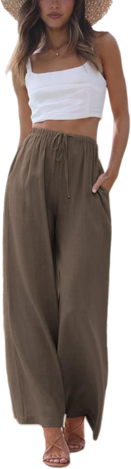 Faleave Women's Cotton Linen Summer Palazzo Pants Review