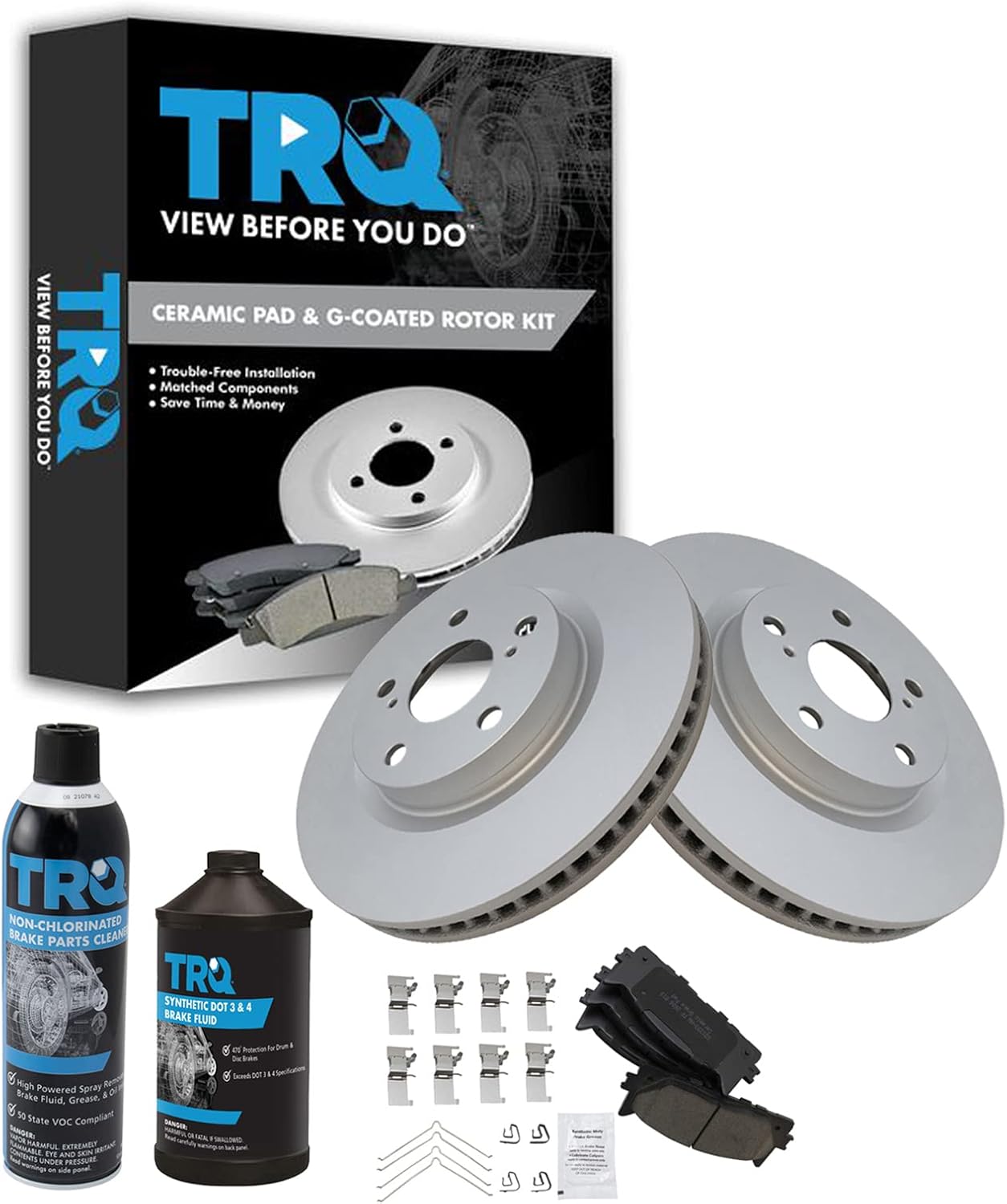TRQ Front Brake Pad & Rotor Kit for Lexus and Toyota