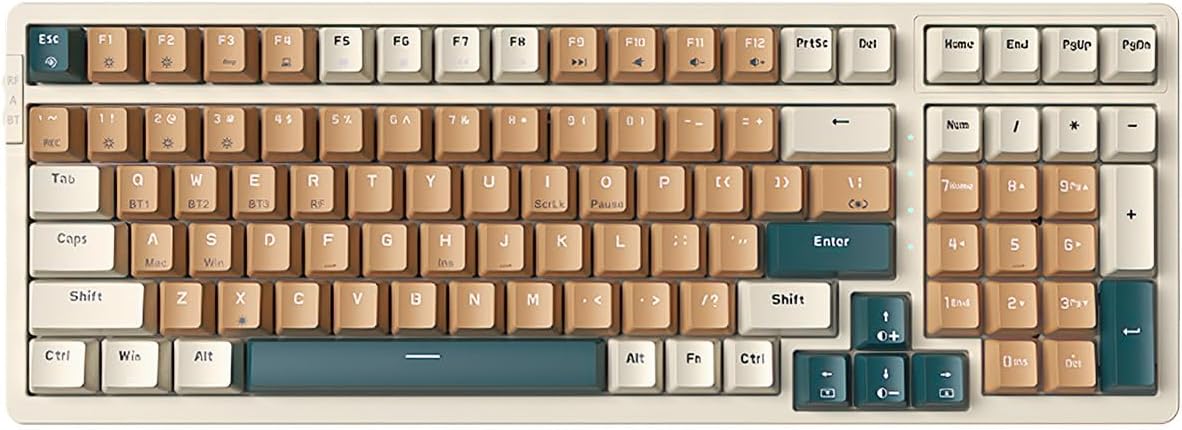 Wireless Mechanical Keyboard with RGB Backlit and Brown Switch