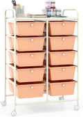 10-Drawer Rolling Storage Cart Peach Fuzz - Classroom & Craft