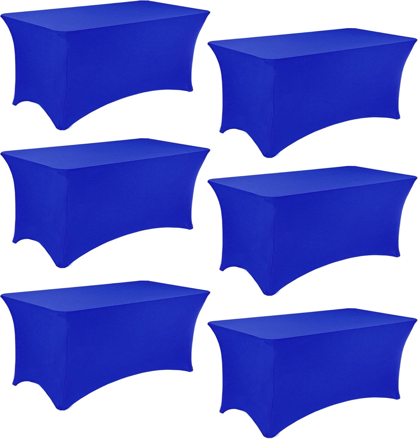 6 Pack 6FT Spandex Table Covers for Events and Parties