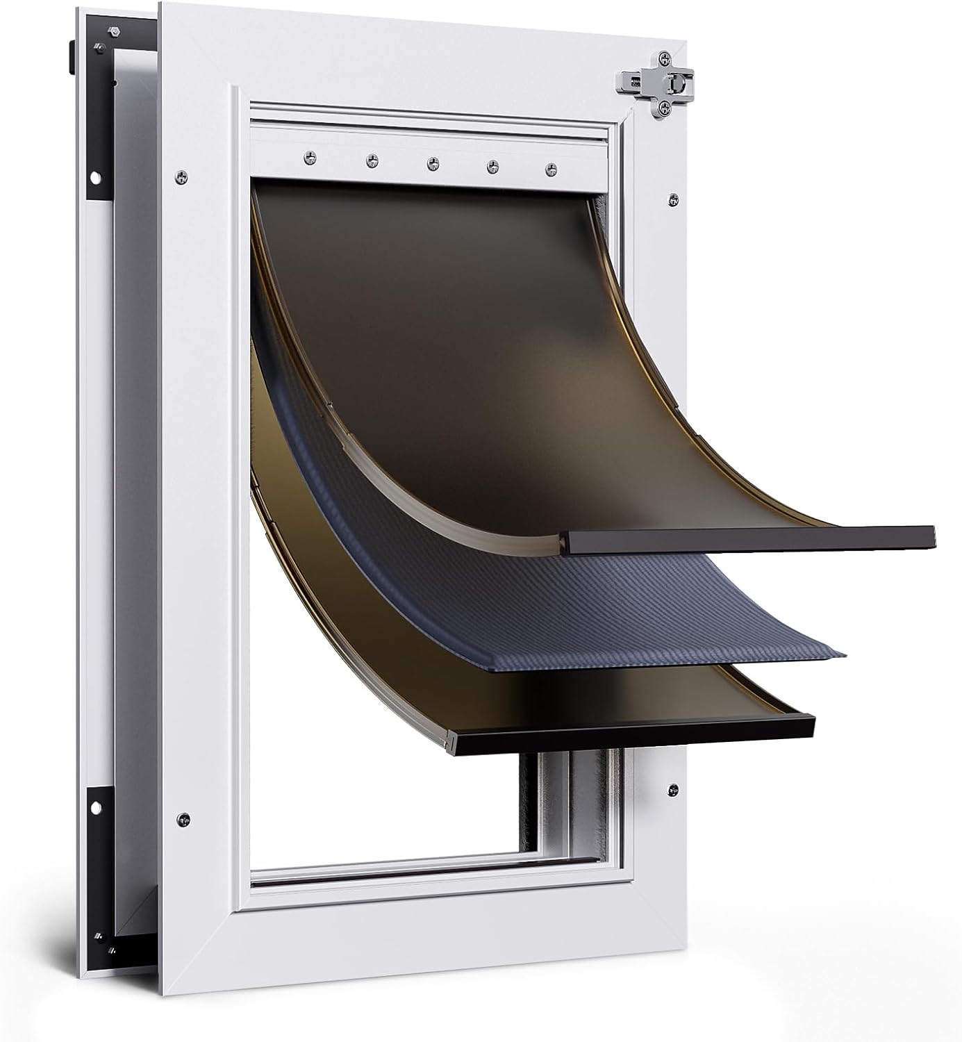 Durable Large Dog Door with Insulation Flap and Lockable Panel
