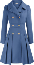 Womens Fashion Trench Coat Notch Lapel Double Breasted - Warm Style