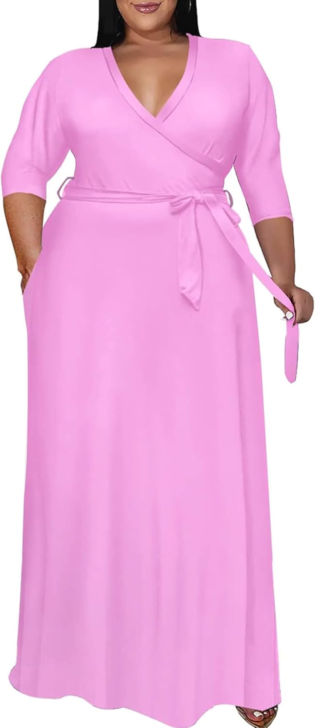 Nmoder Plus Size Maxi Dress for Women - Flowy Floral Elegance
