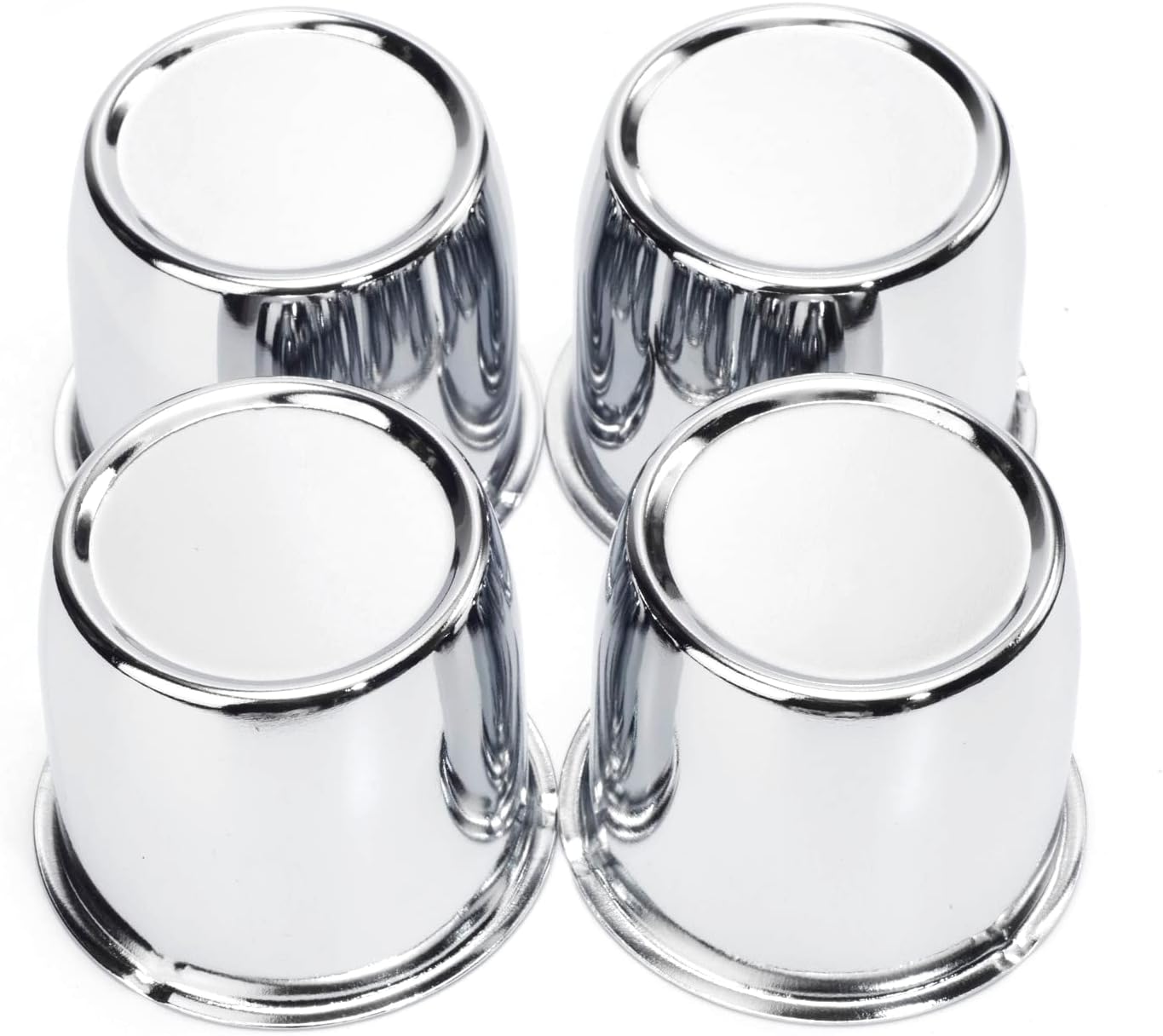RTRHINOTUNING 4PCS Chrome Silver Push Through Wheel Center Caps