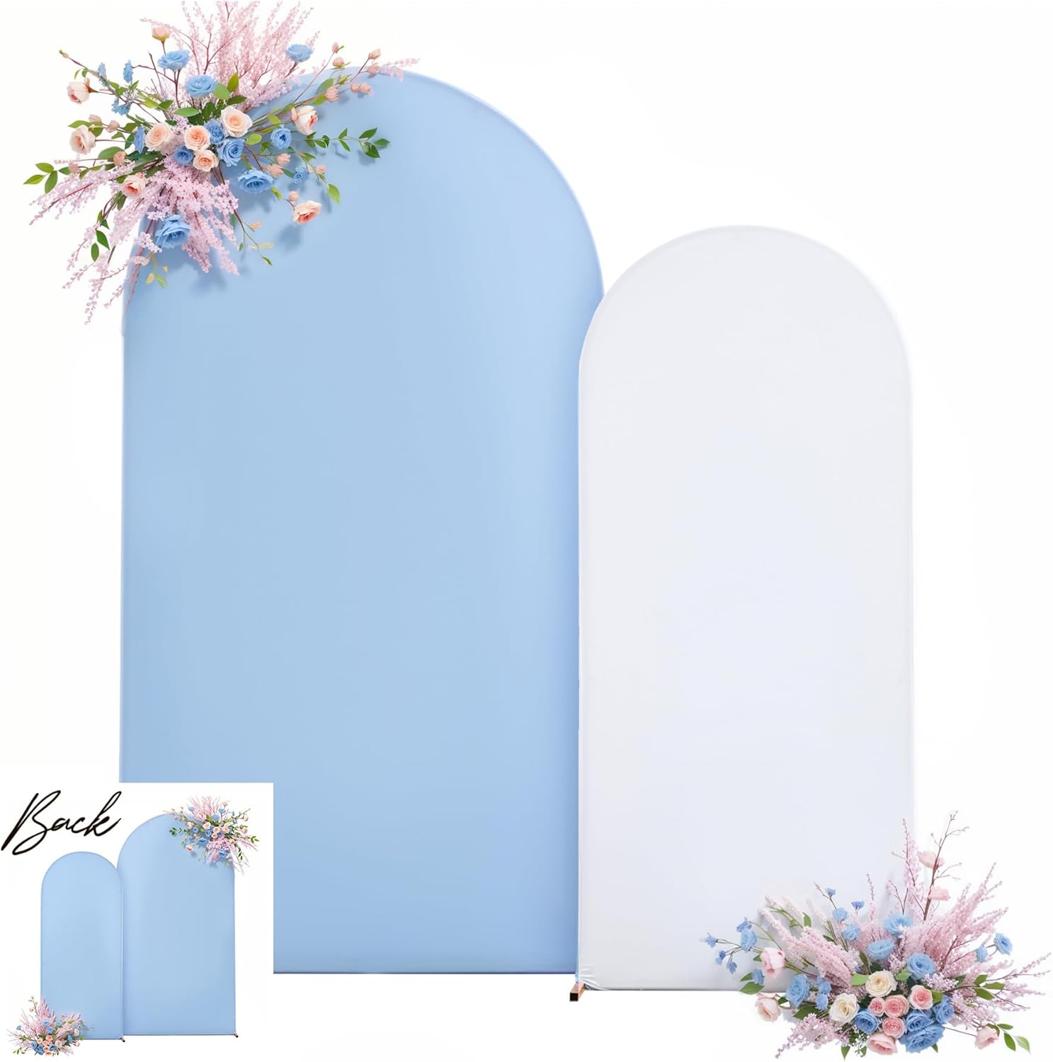 Blue and White Arch Backdrop Covers for Events and Parties