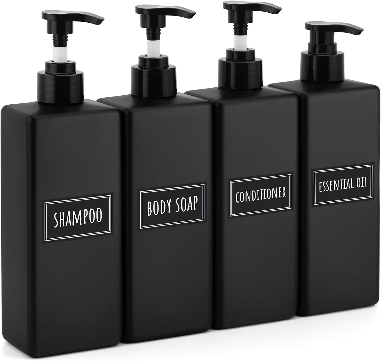 Segbeauty 16.9oz Refillable Shower Bottles - Elegant Matte Black