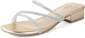 Ankis Black Nude White Strappy Heels 1 in Low Chunky Block Heel