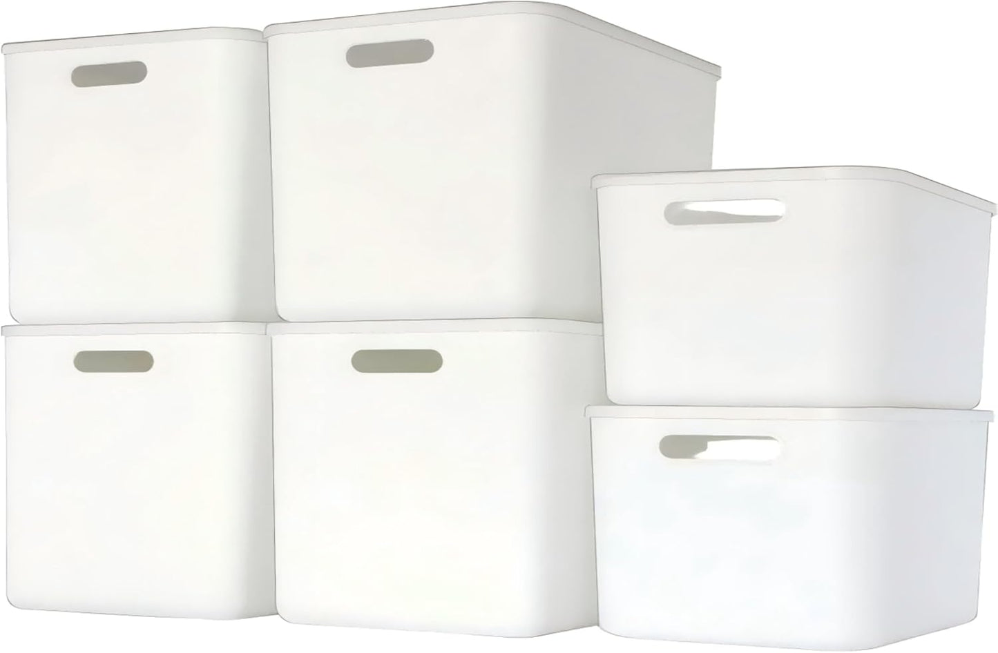 Set Of 6 Plastic Storage Bins For Kitchen Pantry Organization