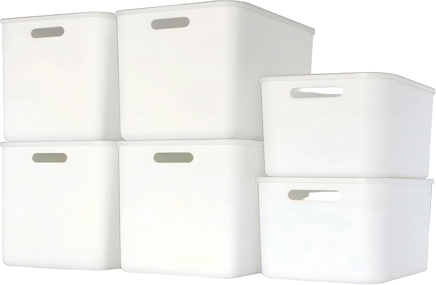 Set Of 6 Plastic Storage Bins For Kitchen Pantry Organization