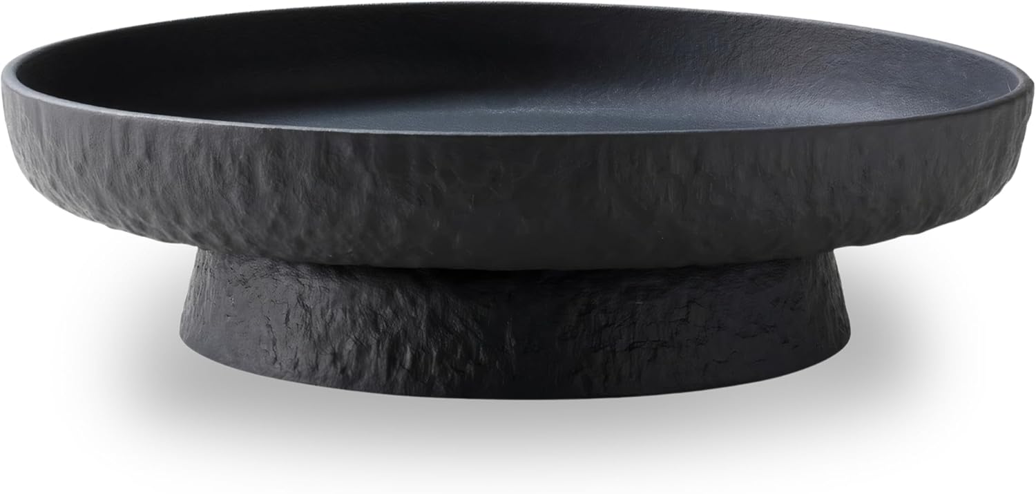 Granite Inspired Matte Black Fruit Bowl for Elegant Decor