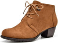 VJH confort Women's Ankle Boots Lace-up Round Toe - Stylish