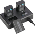 NP-FW50 3-Pack Battery and 3-Slot Charger - Extended Runtime for Sony