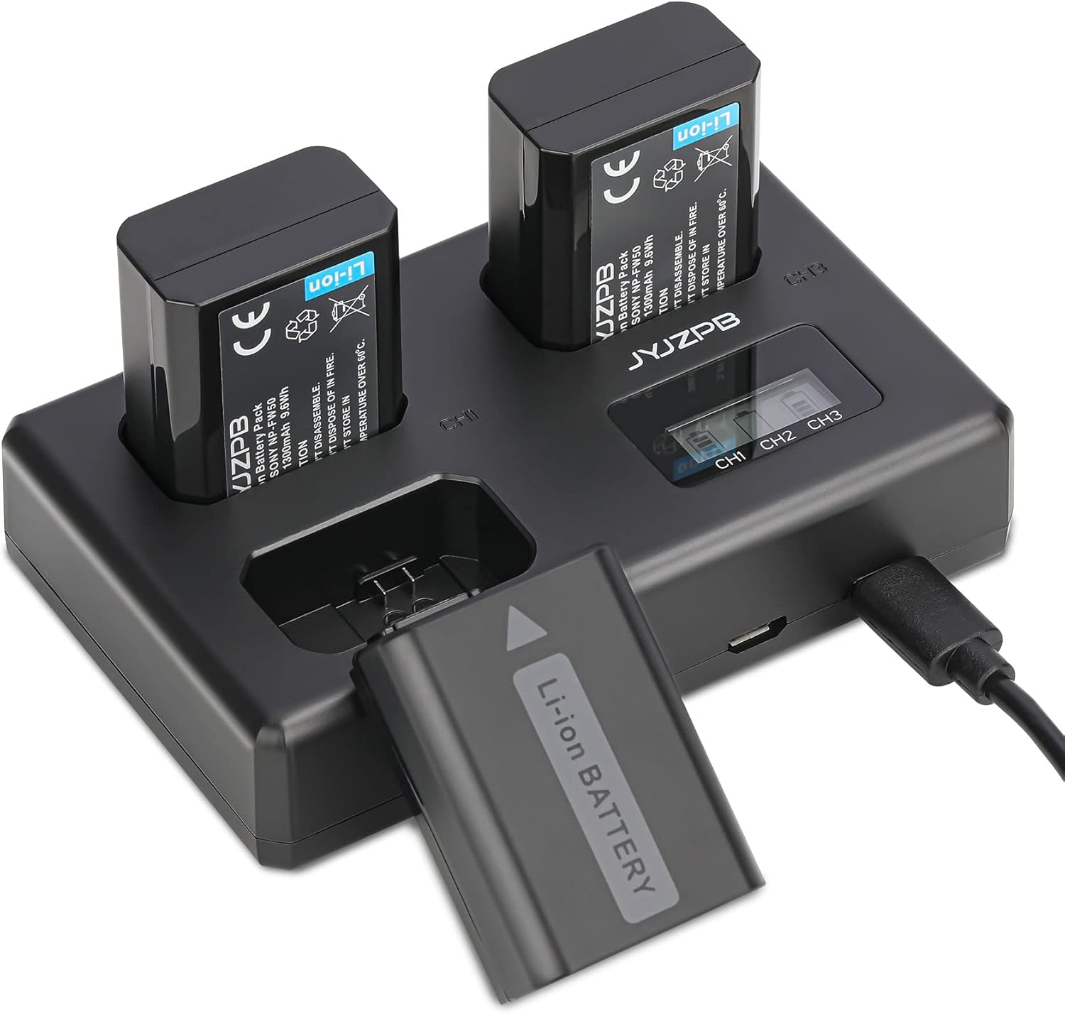 NP-FW50 Battery Replacement Pack with Charger for Sony Cameras