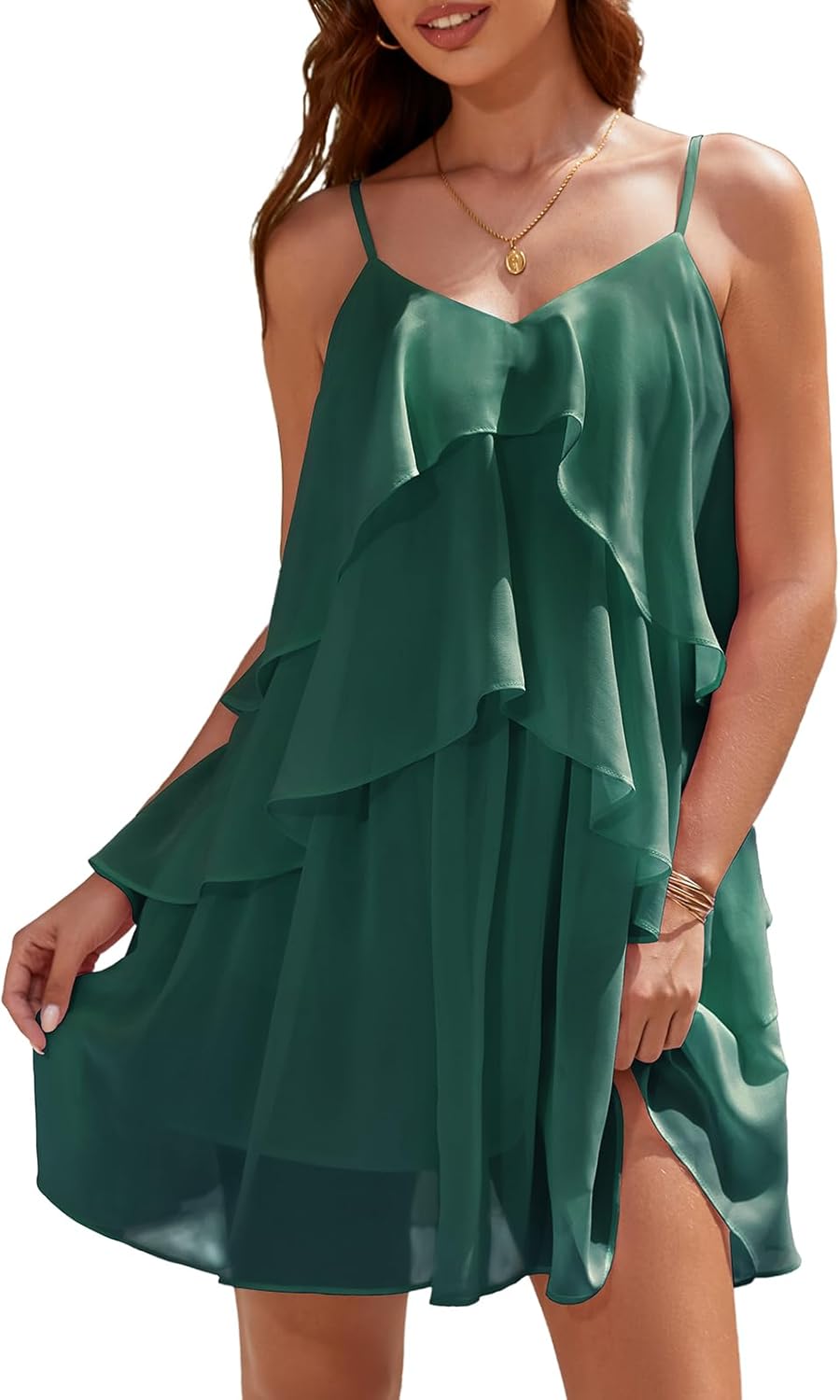 DRESSTELLS Women's Cocktail Ruffle Tiered Dress for Parties
