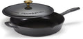 Durable Enameled Cast Iron Skillet with Lid, 12-in Frying Pan