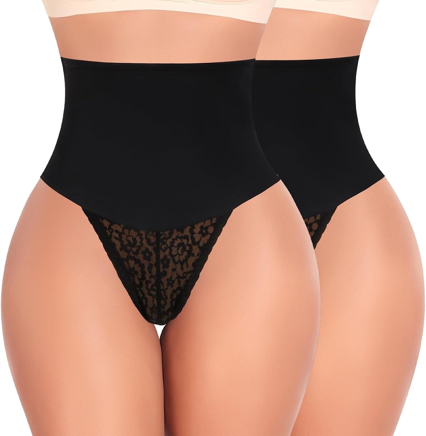 Werena Tummy Control Thong Shapewear for Women - Lace Design