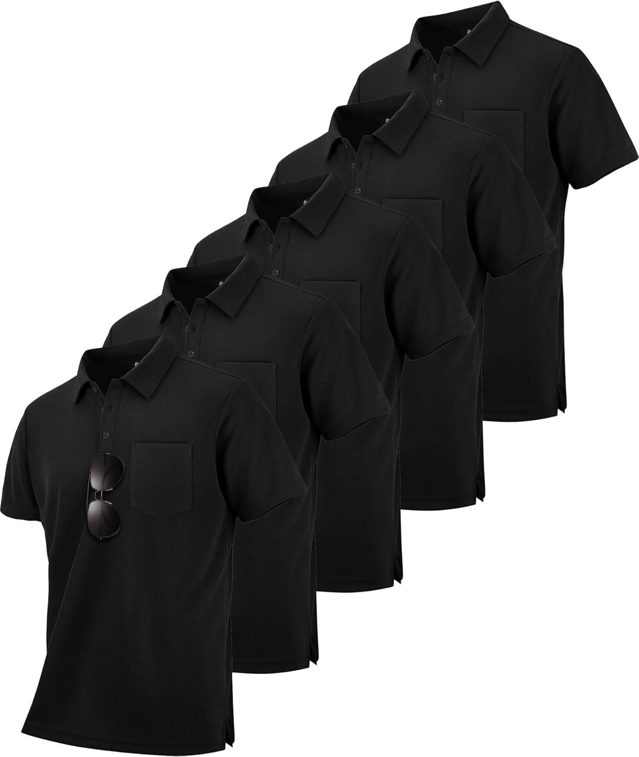 SCODI Mens Pocket Polo Shirts for Work and Casual Wear