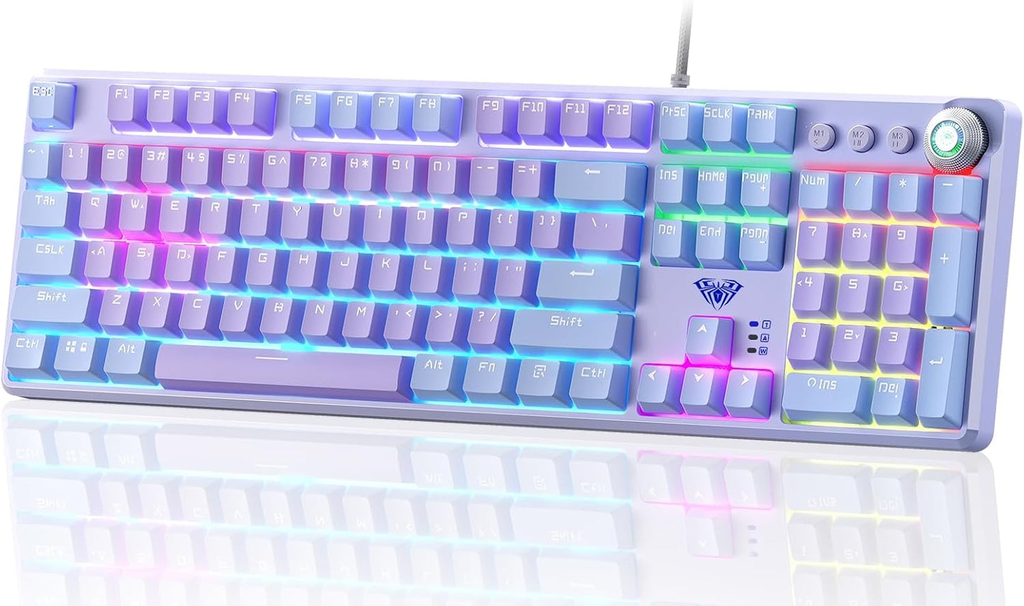 AULA F2088 Pro Mechanical Keyboard with RGB Backlit Features
