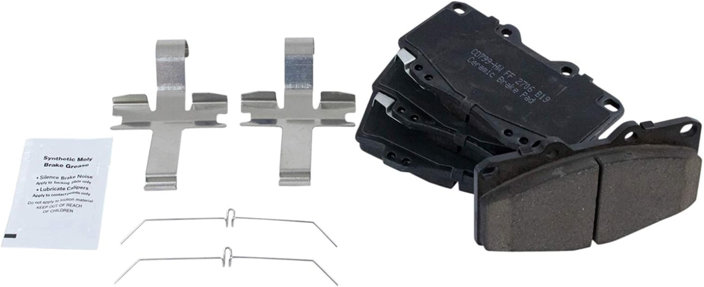 TRQ Front Brake Pads Ceramic for 1999-2004 Toyota Tacoma