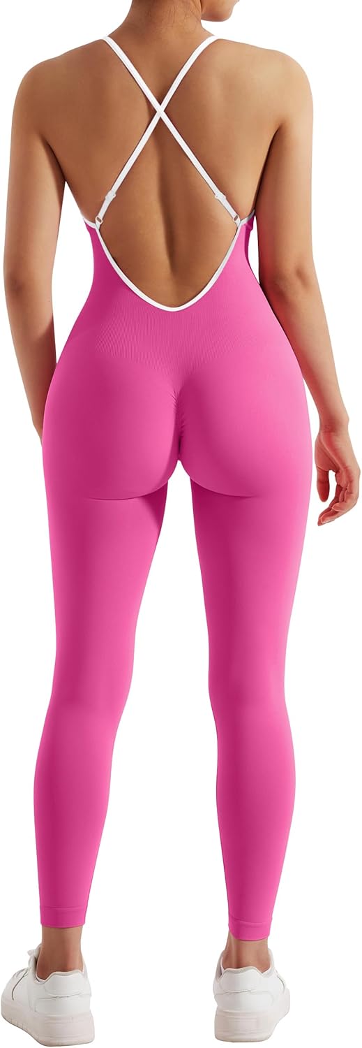 Strappy Backless One Piece Jumpsuits for Women - Tummy Control