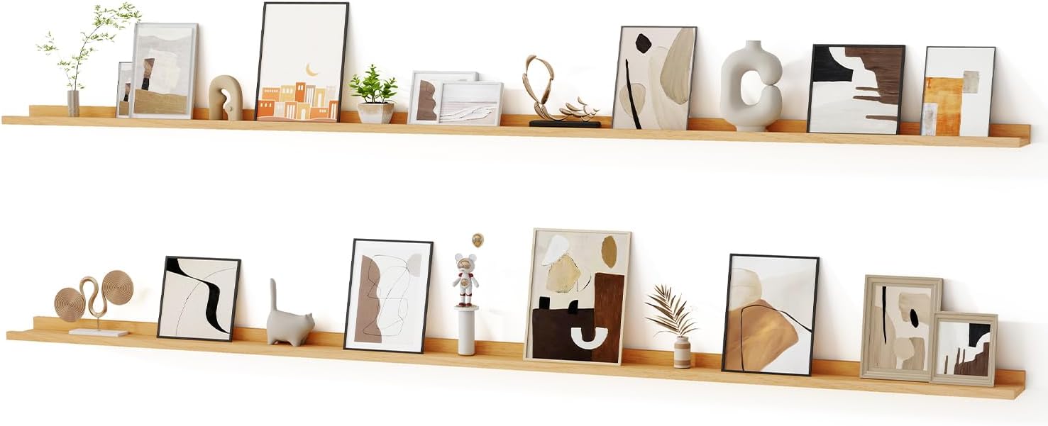 Floating Picture Ledge Shelves Set of 2 for Stylish Displays