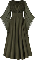 Scarlet Darkness Renaissance Dress with Pockets - Flattering Split