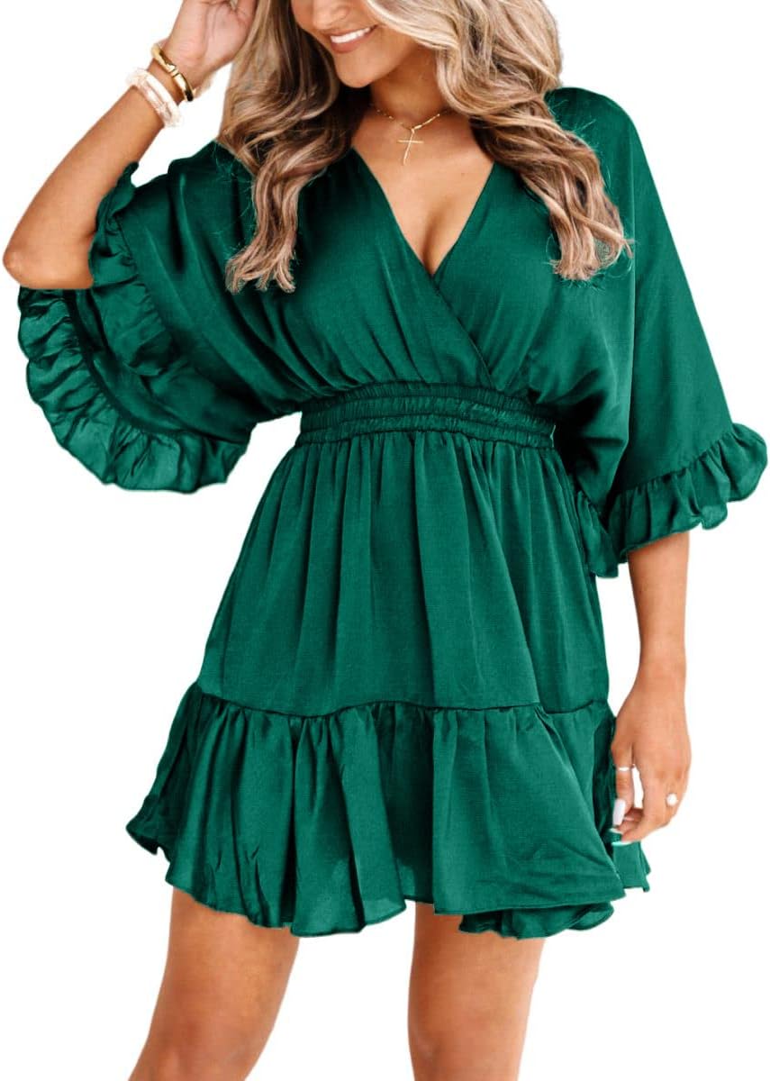 Aoysky Womens V Neck Casual Dresses for Summer Fun and Style