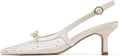 Mattiventon Slingback Heels Kitten Heels Pointed Toe Pumps - Elegant