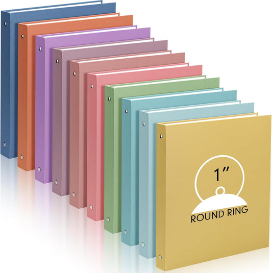 Ctosree 10 Pack Colored 3 Ring Binders for School and Office