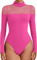 Avidlove Women's Long Sleeve Mesh Thong Bodysuit - Chic Layering Piece