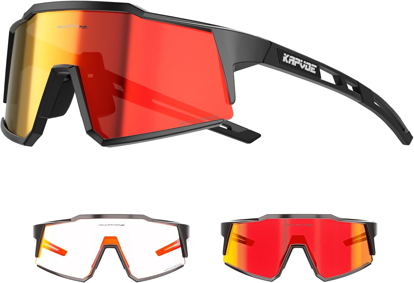 KAPVOE Photochromic Cycling Glasses for Mountain Biking and More