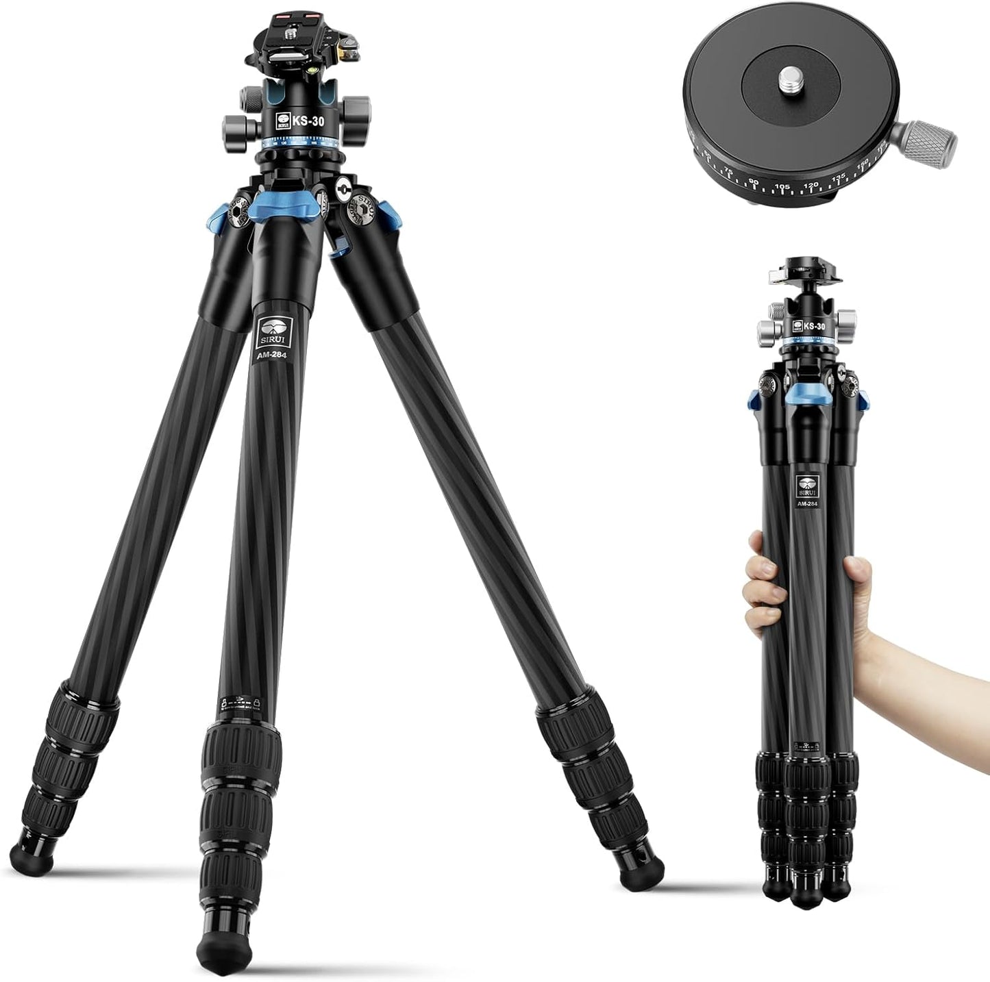 SIRUI Carbon Fiber Camera Tripod with Heavy Duty Ball Head