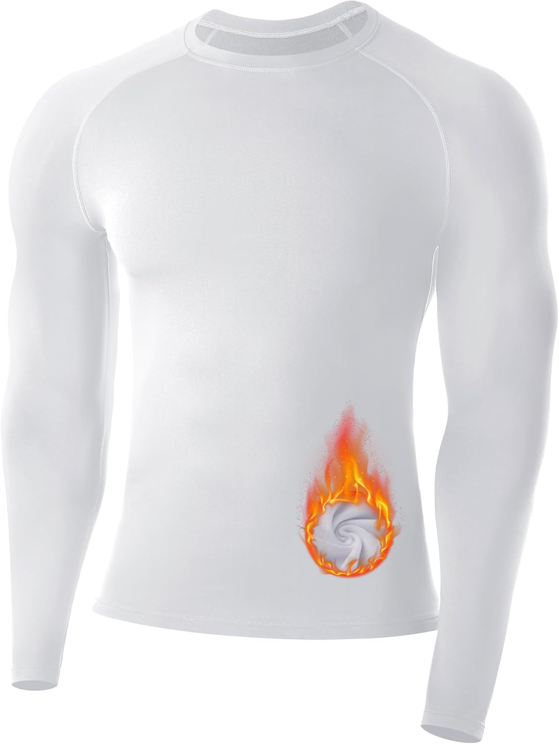 Runhit Men's Fleece-Lined Thermal Compression Shirt